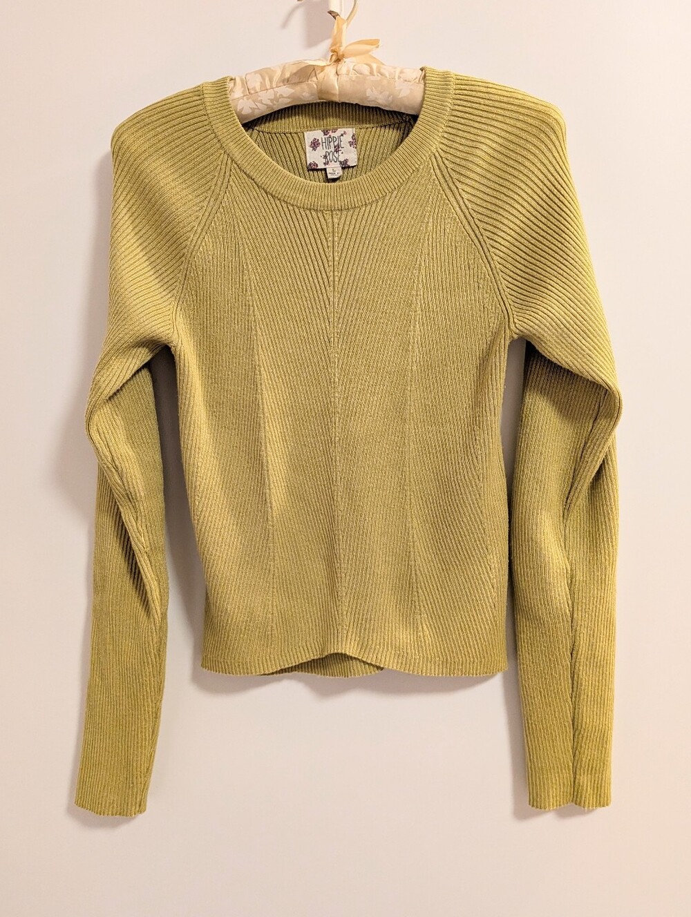 Hippie Rose Ribbed Crewneck Sweater